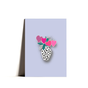 Sweet Minimal Heart Bouquet Valentine's Card Feiertagskarte
