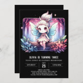 Sweet Minimalistisch Fairy Birthday Einladung (Vorne/Hinten)