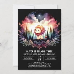 Sweet Minimalistisch Lion Birthday Einladung