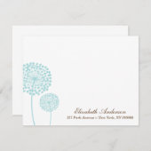 Sweet Mint Dandelions Flat Dankeschön Notizen (Vorne/Hinten)