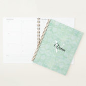 Sweet Mint Green Batik Elegante Monogram Name Planer (Anzeige)