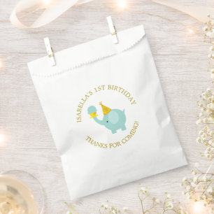 Sweet Mint Green Elephant Birthday Party Geschenktütchen
