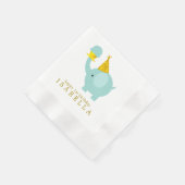 Sweet Mint Green Elephant Birthday Party Serviette (Ecke)