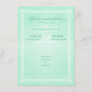 Sweet Mint Green Poster Style Unterkunftskarte Begleitkarte
