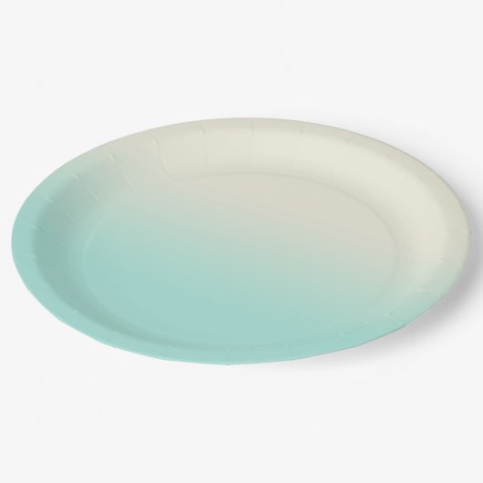 Sweet Mint & Ivory Gradient Ombre Pappteller (Schrägansicht)
