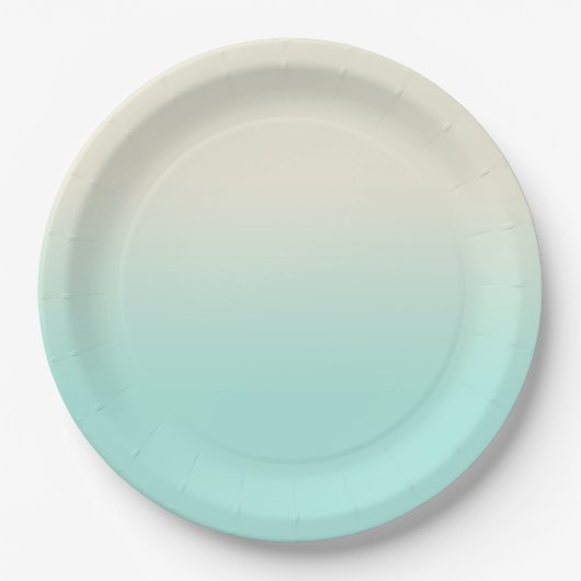 Sweet Mint & Ivory Gradient Ombre Pappteller (Vorderseite)