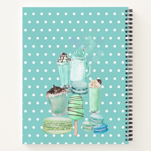 Sweet Mint Muster Rezepte Notebook Notizblock (Rückseite)