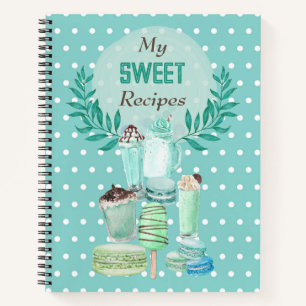 Sweet Mint Muster Rezepte Notebook Notizblock