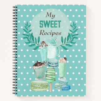 Sweet Mint Muster Rezepte Notebook Notizblock