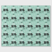 Sweet Mint Schwarz-weiße Zahlen Personalisiert Geschenkpapier (Flach)