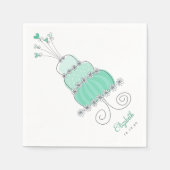 Sweet Mint Wedding Cake Chic Brautparty Party Serviette (Vorderseite)
