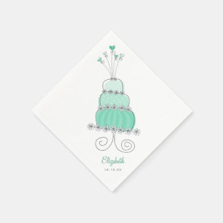Sweet Mint Wedding Cake Chic Brautparty Party Serviette