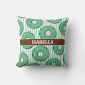 Sweet Minty Green Donut Throw Pillow Kissen (Vorderseite)