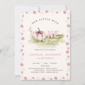 Sweet Miss Onederful Pink Bow Pumpkin 1. Geburtsta Einladung (Vorderseite)