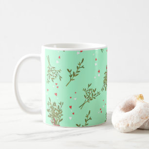 Sweet Mistletoe Herz Weihnachtsfeiertag Muster Kaffeetasse