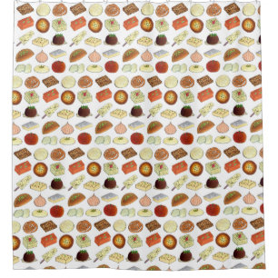 Sweet Mithai Indian Cuisine Foods Confection Print Duschvorhang