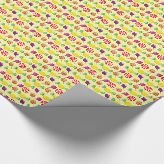 Sweet Mix Candy Muster gelb Geschenkpapier (Ecke)
