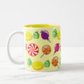 Sweet Mix Candy Muster gelb Zweifarbige Tasse (Links)