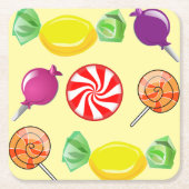 Sweet Mix Candy Yellow Rechteckiger Pappuntersetzer (Vorderseite)