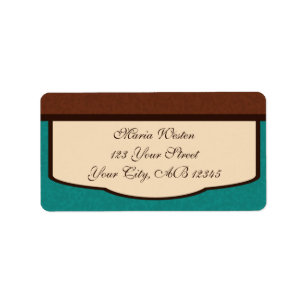 Sweet Mocha & Aquamarin Address Labels Adressaufkleber