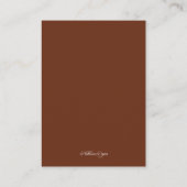 Sweet Mocha & Aquamarin Wedding Guest Reference Ca Begleitkarte (Rückseite)