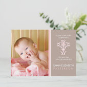 Sweet & Modern Baptism Baby Girl Einladung (Stehend Vorderseite)