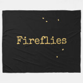 Sweet Modern Black Summer Night Sky Fireflies Text Fleecedecke (Vorderseite (Horizontal))