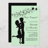 Sweet Modern Couple in Liebe Verlobung Einladungen (Vorne/Hinten)