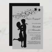 Sweet Modern Couple in Liebe Verlobung Einladungen (Vorne/Hinten)