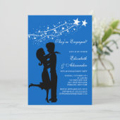 Sweet Modern Couple in Liebe Verlobung Einladungen (Stehend Vorderseite)