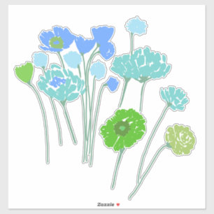 Sweet Modern Floral Art Muster Aufkleber