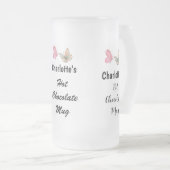 Sweet Modern Individuelle Name Script Hot Chocolat Mattglas Bierglas (VorderseiteRechts)