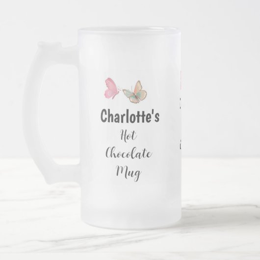 Sweet Modern Individuelle Name Script Hot Chocolat Mattglas Bierglas (Links)