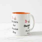 Sweet Modern Individuelle Name Script Hot Chocolat Zweifarbige Tasse (VorderseiteRechts)