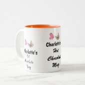 Sweet Modern Individuelle Name Script Hot Chocolat Zweifarbige Tasse (Vorderseite Links)