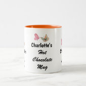 Sweet Modern Individuelle Name Script Hot Chocolat Zweifarbige Tasse (Mittel)