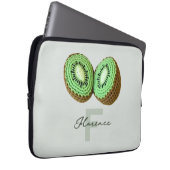 Sweet Modern Minimal Green Crochet Kiwi Name Laptopschutzhülle (Vorne Rechts)