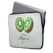 Sweet Modern Minimal Green Crochet Kiwi Name Laptopschutzhülle (Vorderseite Links)