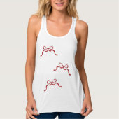 Sweet Modern Retro Valentine's Day RED Bows Tank Top (Vorderseite)
