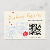 Sweet Modern Script Coquette Bow Registry Begleitkarte (Vorderseite)