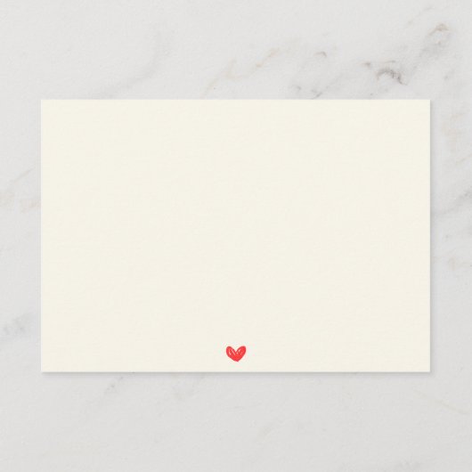 Sweet Modern Script Coquette Bow Registry Begleitkarte (Rückseite)