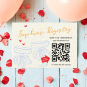 Sweet Modern Script Coquette Bow Registry Begleitkarte