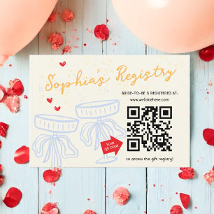 Sweet Modern Script Coquette Bow Registry Begleitkarte