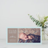 Sweet Moment Foto Baby Boy Geburtsankündigung Ankündigung (Stehend Vorderseite)