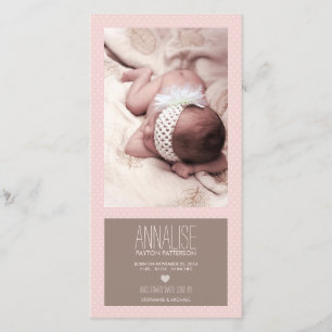 Sweet Moment Foto Baby Girl Geburtserklärung Ankündigung