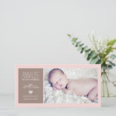 Sweet Moment Foto Baby Girl Geburtserklärung Ankündigung (Stehend Vorderseite)