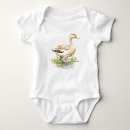 Sweet Momma Duck mit Baby Ducklings, Babygeschenk Baby Strampler