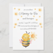 Sweet Mommy-to-Bee Daisy Baby Shower Einladung (Vorderseite)