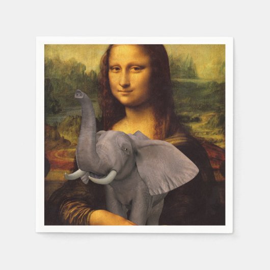 Sweet Mona Lisa Lieben Elephant Serviette (Vorderseite)