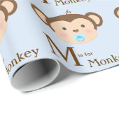 Sweet Monkey Baby Dusche Geschenkpapier (Rolleneckpunkt)
